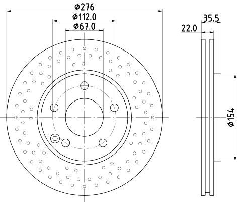 Brake Disc PRO 8DD 355 110-211