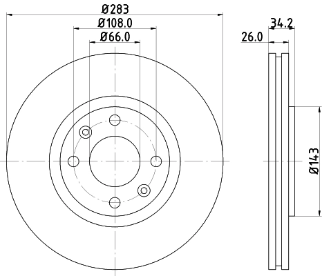 Brake Disc PRO 8DD 355 108-371