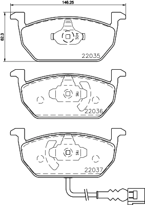 Brake Pad Set, disc brake 8DB 355 021-951