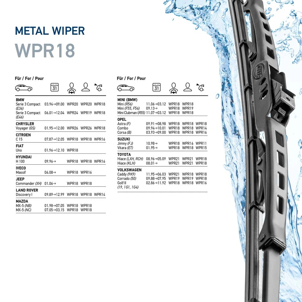 Wiper Blade Metal 9XW 190 253-181
