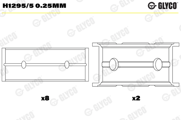 Crankshaft Bearing H1295/5 0.25MM