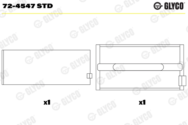 GLYCO 72-4547 STD Crankshaft Bearing