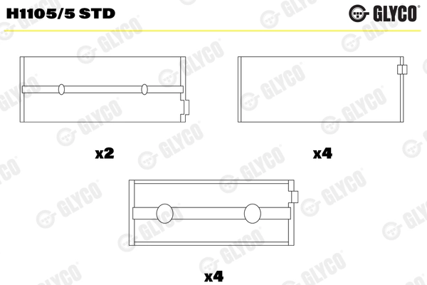 크랭크 샤프트 베어링 H1105/5 STD