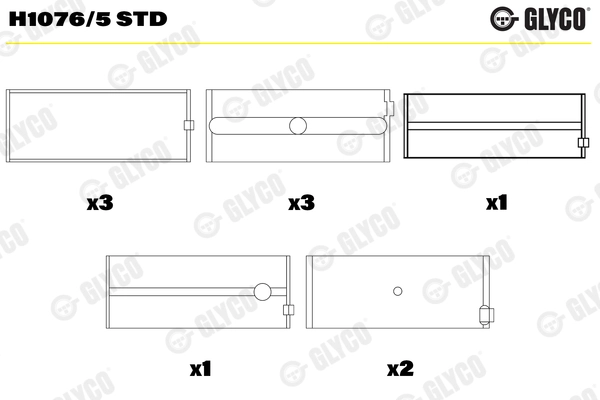 Crankshaft Bearing H1076/5 STD