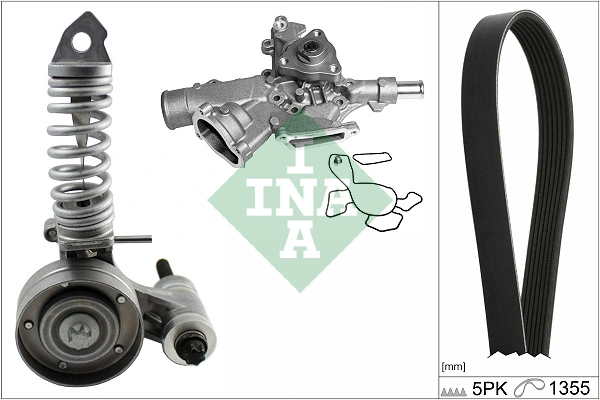 Water Pump + V-Ribbed Belt Kit 529 0297 30