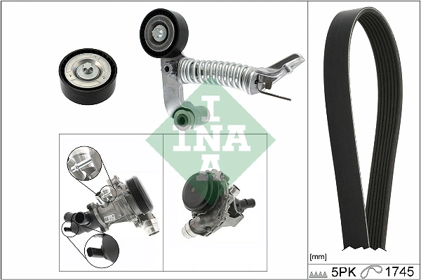 Water Pump + V-Ribbed Belt Kit 529 0319 30