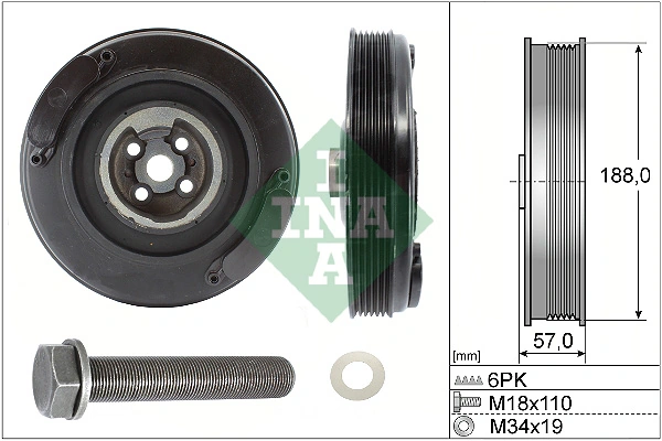 Belt Pulley Set, crankshaft 544 0002 20