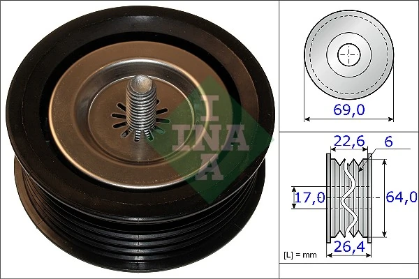 Deflection/Guide Pulley, V-ribbed belt 532 0671 10