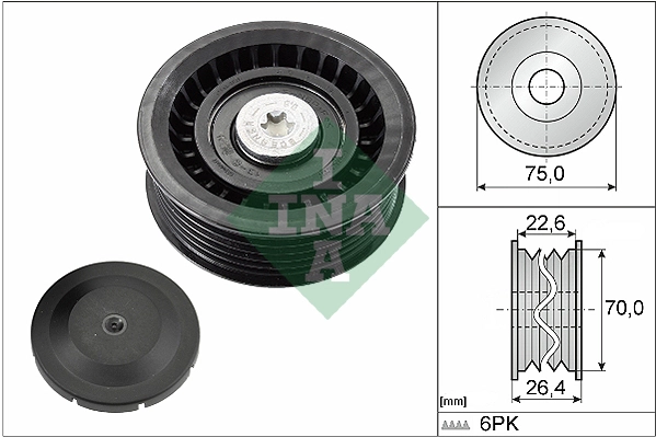 Deflection/Guide Pulley, V-ribbed belt 532 0344 10