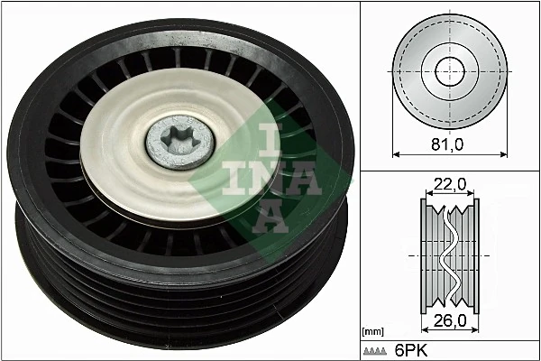 Deflection/Guide Pulley, V-ribbed belt 532 0678 10