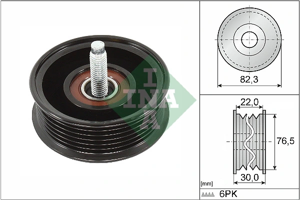 Deflection/Guide Pulley, V-ribbed belt 532 0922 10