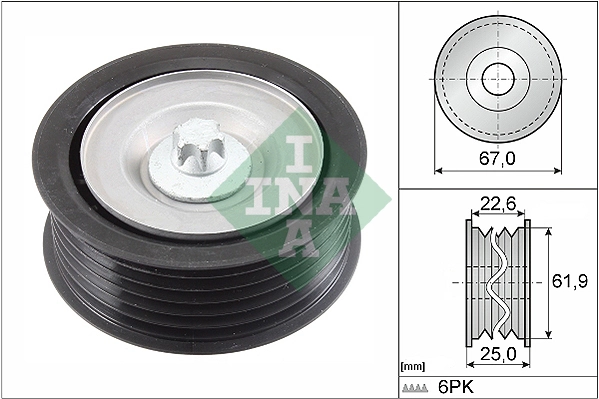 Deflection/Guide Pulley, V-ribbed belt 532 0866 10