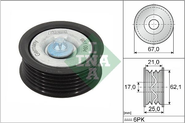 Deflection/Guide Pulley, V-ribbed belt 532 0629 10