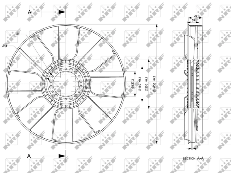 Fan Wheel, engine cooling 49848