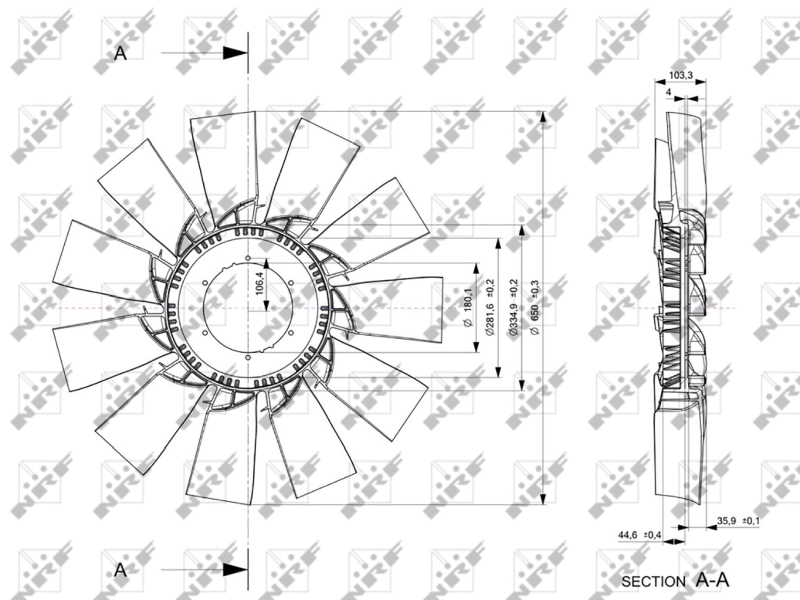 Fan Wheel, engine cooling 49866