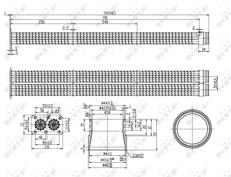 NRF 48103 Cooler, exhaust gas recirculation