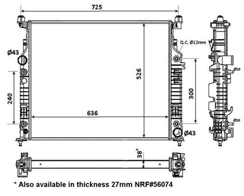 Radiator, engine cooling 53936