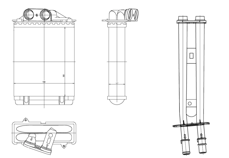 Heat Exchanger, interior heating EASY FIT 54415