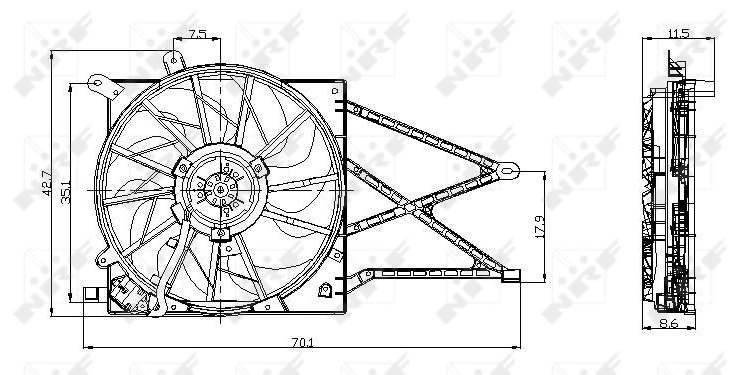 Fan, engine cooling 47015