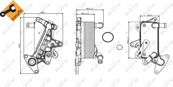 Oil Cooler, automatic transmission EASY FIT 31357