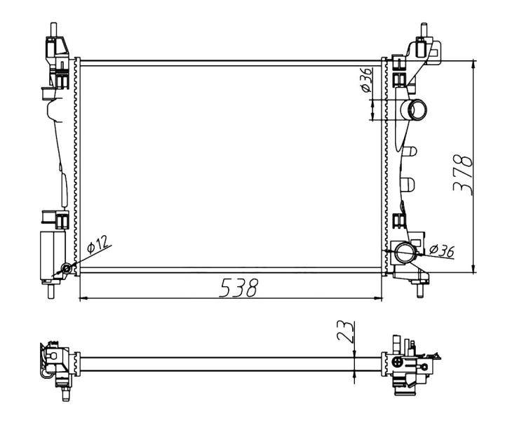 Radiator, engine cooling Economy Class 55341A