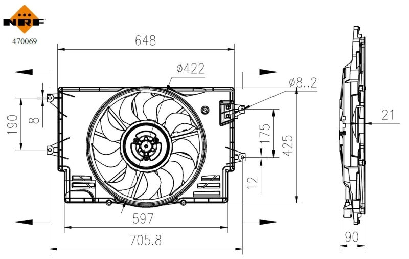 NRF 470069 Fan, engine cooling