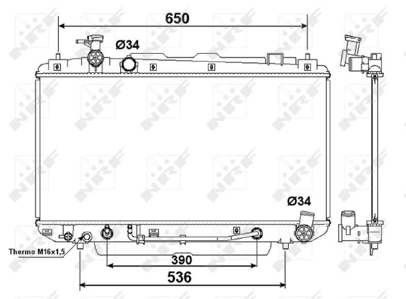 Radiator, engine cooling 58415