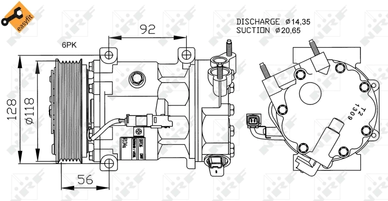 Compresor, aire acondicionado EASY FIT 32240