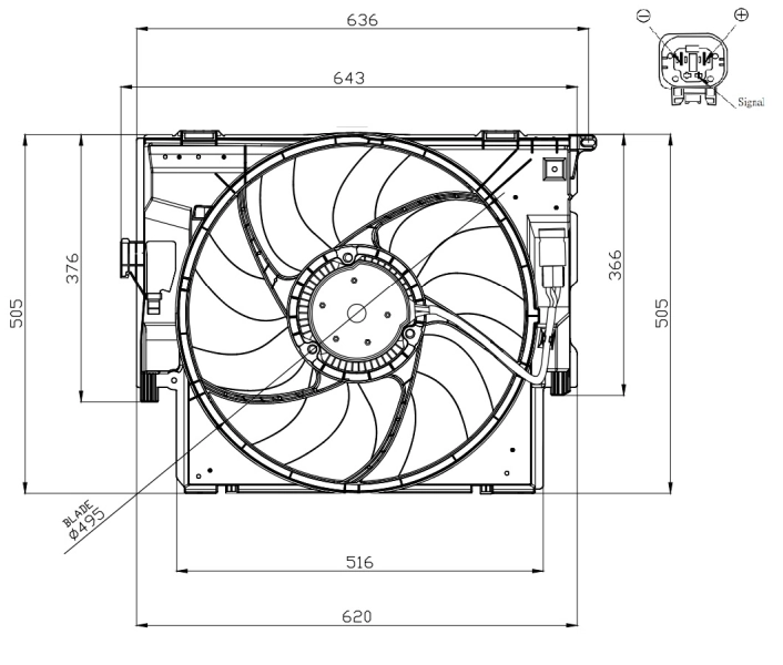 NRF 47956 Fan, engine cooling