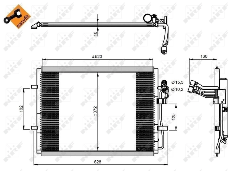 Condenser, air conditioning EASY FIT 350207