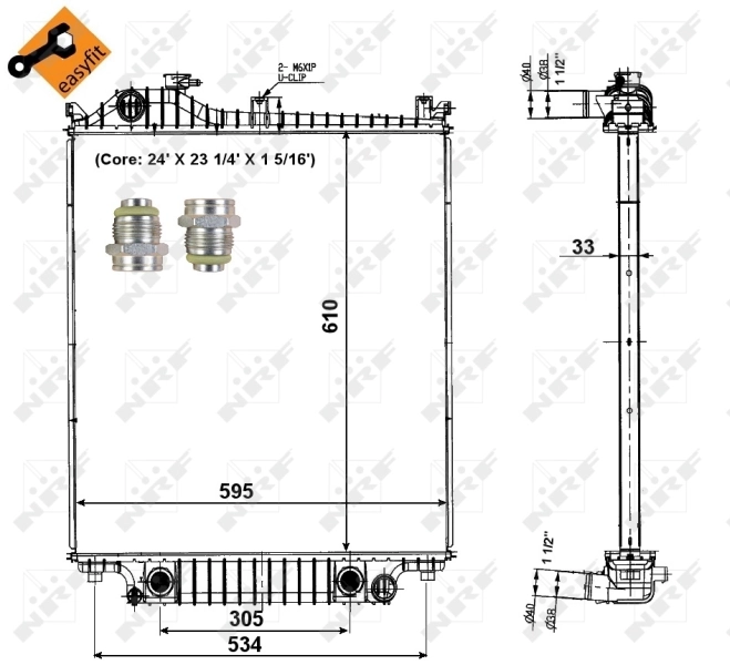 Radiator, engine cooling EASY FIT 56032