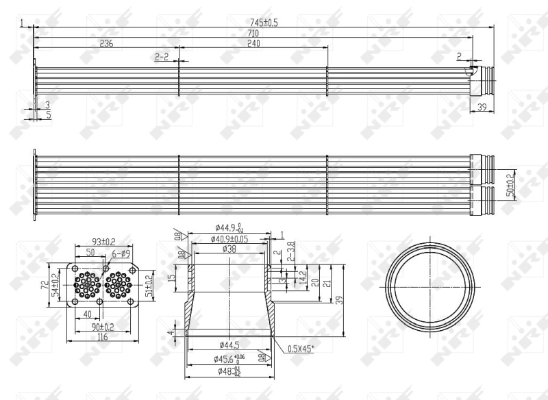 NRF 48102 Cooler, exhaust gas recirculation