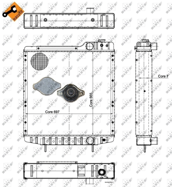 Radiator, engine cooling EASY FIT 52130