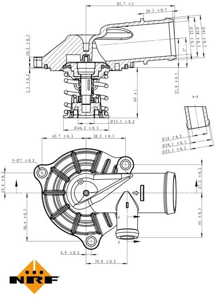 Termostat, pendingin EASY FIT 725221