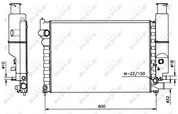 Radiator, engine cooling 58802