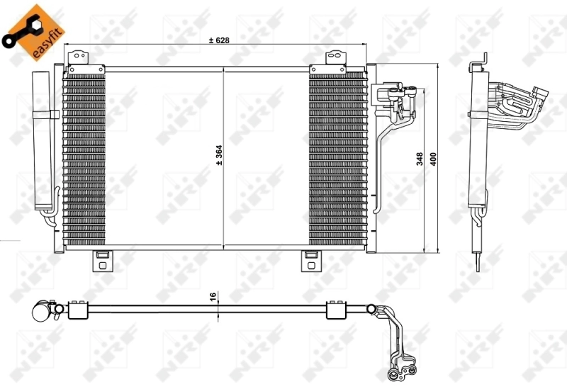 Condenser, air conditioning EASY FIT 350229