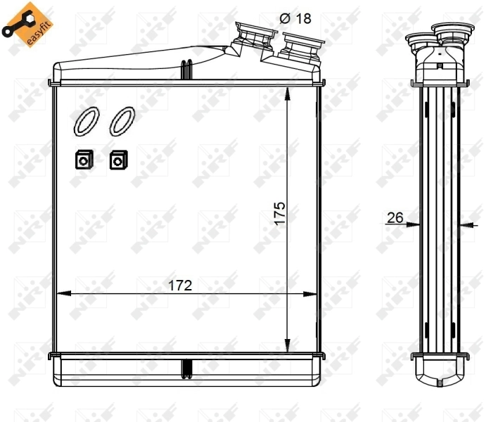 Heat Exchanger, interior heating EASY FIT 54340