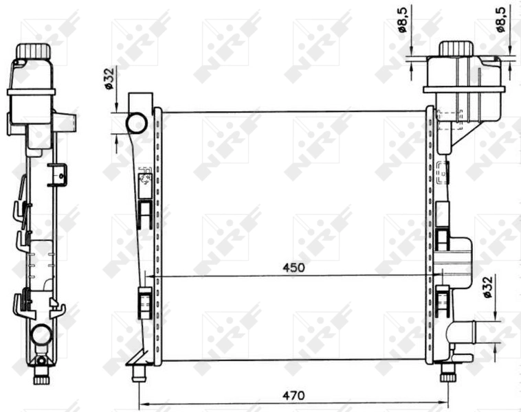 Radiator, engine cooling 58252