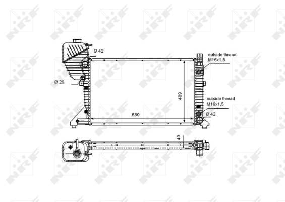 Radiator, engine cooling EASY FIT 55349