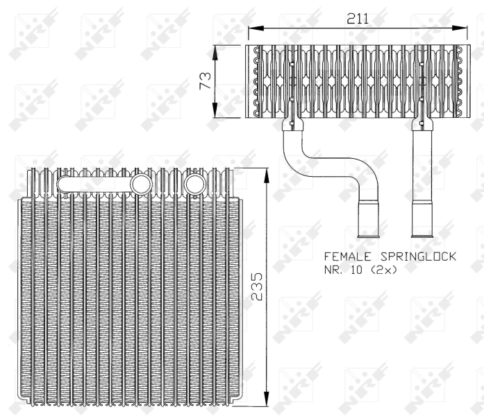 NRF 36073 Evaporator, air conditioning