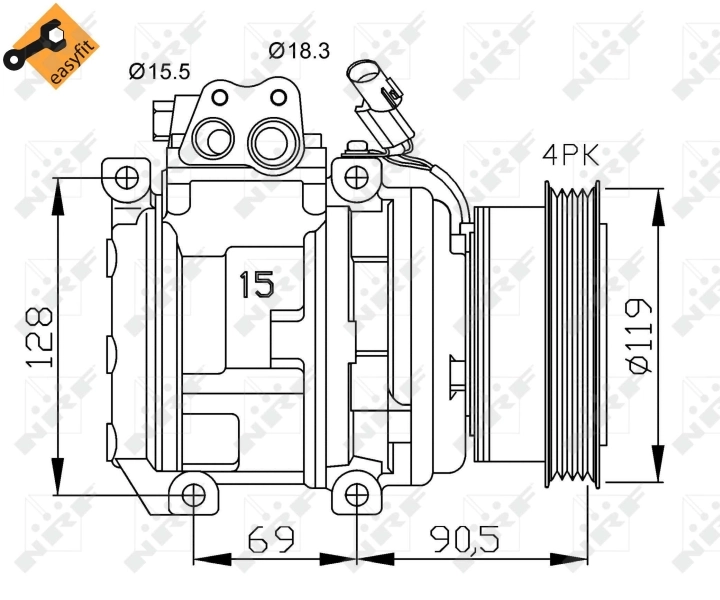 NRF 32438 Compressor, air conditioning