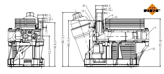 Housing, oil filter 31873