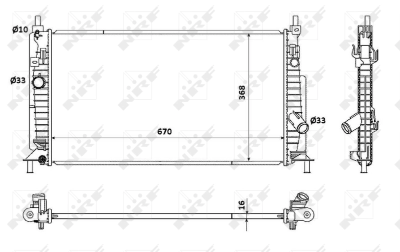 Radiator, engine cooling 53905