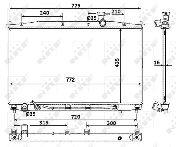 Radiator, engine cooling 53943