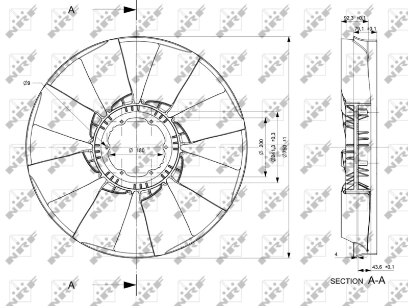 Fan Wheel, engine cooling 49803