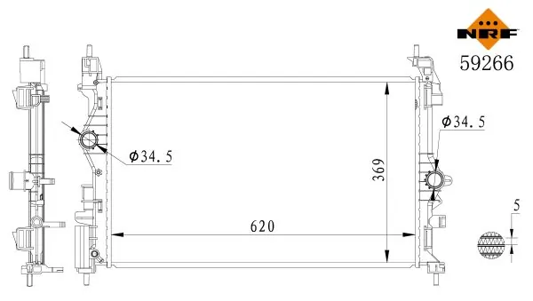 NRF 59266 Radiator, engine cooling