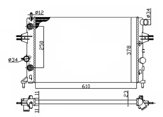 Radiator, engine cooling Economy Class 50562A