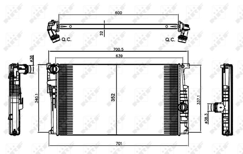 Radiator, engine cooling 58412