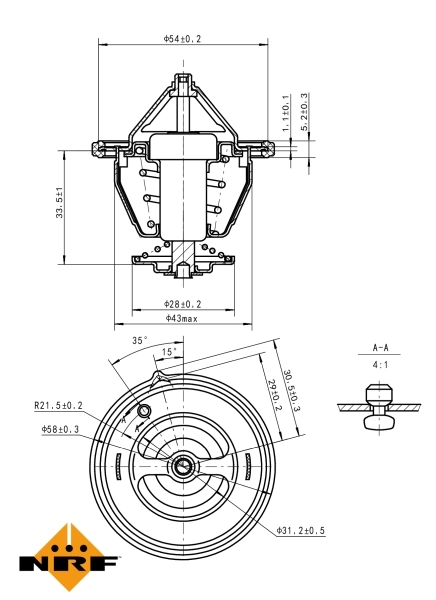 Thermostat, coolant EASY FIT 725132