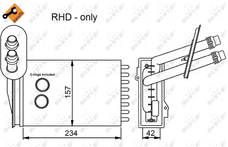 Heat Exchanger, interior heating EASY FIT 53402